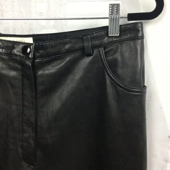 Escada Black Lamb Leather Pants